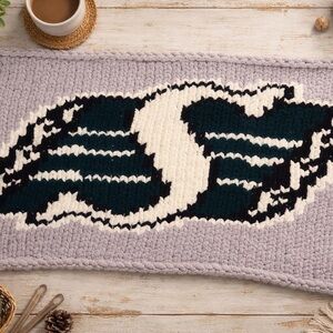 Handmade Knit Saskatchewan Roughrider Blanket